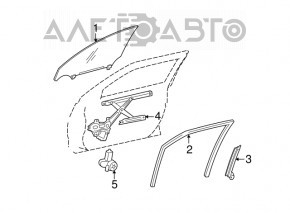 Стекло двери передней правой Lexus IS250 IS350 06-13