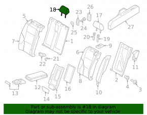 Підголовник 2 ряди центральний Audi Q3 8U 15-18 чорна шкіра