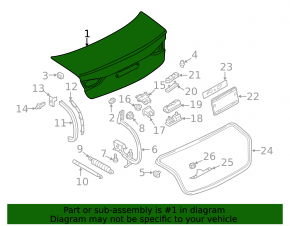Крышка багажника Audi A3 8V 15-20 4d
