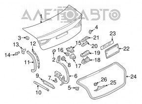 Кришка багажника Audi A3 8V 15-20 4d сірий LX7M, в клеї, вм'ятина