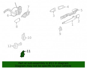Петля двери нижняя передняя левая Nissan Pathfinder 13-20