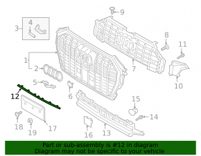 Накладка переднего бампера центральная Audi Q3 83A 19-22