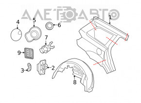 Корпус лючка бензобака Dodge Journey 11-20 с уплотнителем