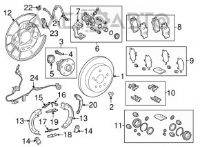 Кожух тормозного диска задний левый Toyota Camry v70 18-24