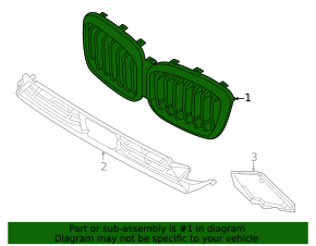Решетка радиатора BMW X3 G01 22-24 хром