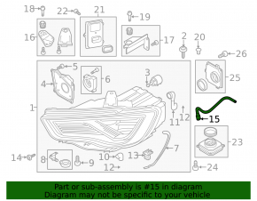 Шланг правой фары Audi A3 8V 15-16
