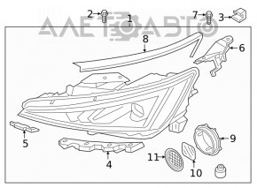 Фара передняя правая Hyundai Elantra AD 19-20 USA LED