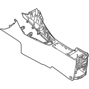 Консоль центральная подлокотник и подстаканники Ford Focus mk3 15-18 рест, черная, царапины, под чистку