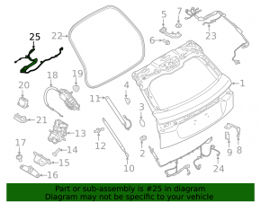 Проводка дверей багажника ліва Land Rover Range Rover Velar 18-23