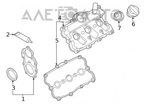 Передняя крышка ГБЦ левая Audi Q7 16-19 3.0T