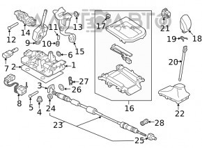 Ручка КПП Subaru Forester 19-24 SK резина черная