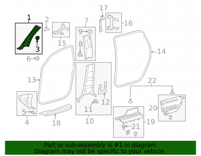 Накладка передней стойки левая Toyota Sequoia 08-16 серая