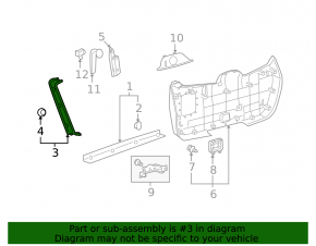 Обшивка двери багажника правая Toyota Highlander 08-13 черн, потерта