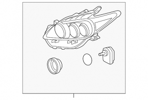 Фара передняя правая Toyota Prius 30 10-11 в сборе дорест LED
