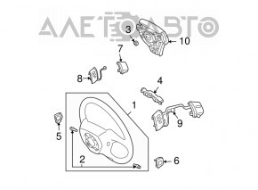 Кнопки управления на руле Lexus RX400h 06-09 черные, тип 2