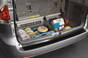 Бокс багажника левый Toyota Sienna 11-15 серый, с крышкой без правого