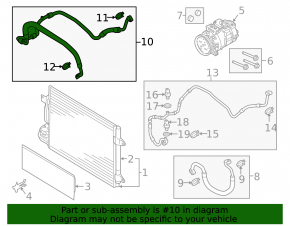 Трубка кондиционера компрессор-печка VW Jetta 11-15 USA 2.0 1.8T