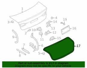 Уплотнитель крышки багажника Audi A3 22-26
