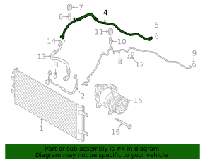 Трубка кондиционера компрессор-печка вторая BMW X1 F48 16-16 B46 под R134A