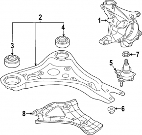 Цапфа передняя левая Volkswagen ID.4 21-22 RWD
