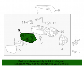 Корпус зеркального элемента левый Chevrolet Equinox 18-24
