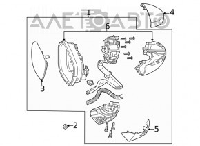 Зеркальный элемент левый Honda Civic XI FE/FL 22-26
