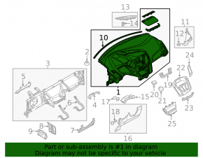 Торпедо передняя панель без AIRBAG Ford Focus mk3 11-14 дорест