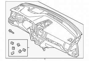 Торпедо передняя панель без AIRBAG Volvo XC60 18-26 черная без проекции