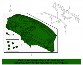 Торпедо передняя панель с AIRBAG Volvo XC60 18-26 черная без проекции