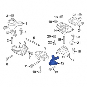 Подушка двигателя правая Ford Fusion mk5 13-20 1.5Т, 1.6T