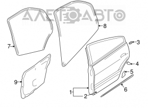 Молдинг дверь-стекло центральный задний левый Mitsubishi Galant 04-12