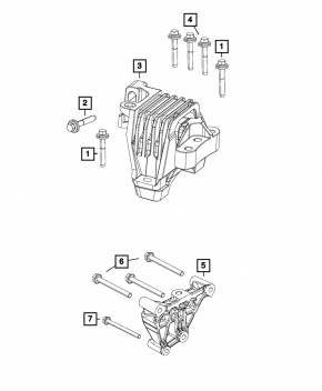 Подушка двигателя правая Jeep Cherokee KL 14-22 3.2