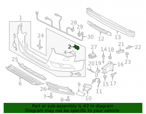 Кронштейн переднего бампера правый Audi A4 B8 13-16