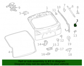 Отбойник двери багажника левый Lexus RX350 RX450h 10-15 на двери