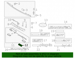 Кнопка открытия двери багажника Hyundai Santa FE 19-23