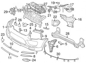 Кріплення переднього бампера праве крило Porsche Cayenne 958 11-18