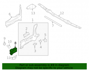 Клык лонжерона передний левый Volvo XC60 18-26 T5, T6, B5, B6