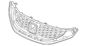 Решітка радіатора grill Honda Civic 13-15 чорна гладка, без молдингу