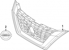 Грати радіатора grill Nissan Rogue 24-26 без камери