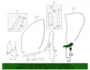 Накладка порога задняя левая Lexus CT200h 11-17 черн хром
