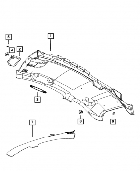 Козырек левый Fiat 500 12-19 серый, без крючка