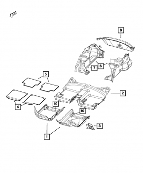 Обшивка арки правая Chrysler 200 15-17