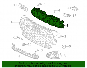 Каркас решетки радиатора grill Audi A5 F5 20-25 S-Line