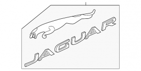 Эмблема JAGUAR c кошкой двери багажника Jaguar I-Pace 19-23