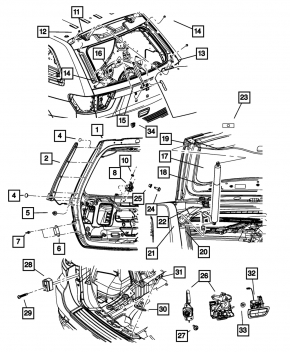Дверь багажника голая Jeep Grand Cherokee WK2 11-13