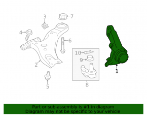 Цапфа зі ступицею передня ліва Toyota Camry v50 12-14 usa SE, з кожухом