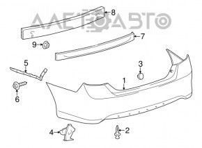 Абсорбер заднего бампера Toyota Camry v50 12-14 usa. CAPA