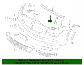 Заглушка омывателя фары правая BMW 6 F06 F12 12-19 M-pack