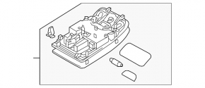 Плафон освещения передний под люк Audi A3 8V 15-16 4d серый, с подсветкой салона