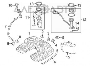 Датчик уровня топлива BMW X5 F15 14-18 N55, plug-in